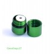 Nano konteineris,  aliumininis, žalios spalvos su užrašine