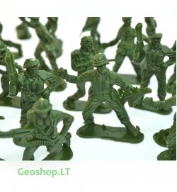Plastikiniai kareivėliai,  žalios spalvos, 10 vnt